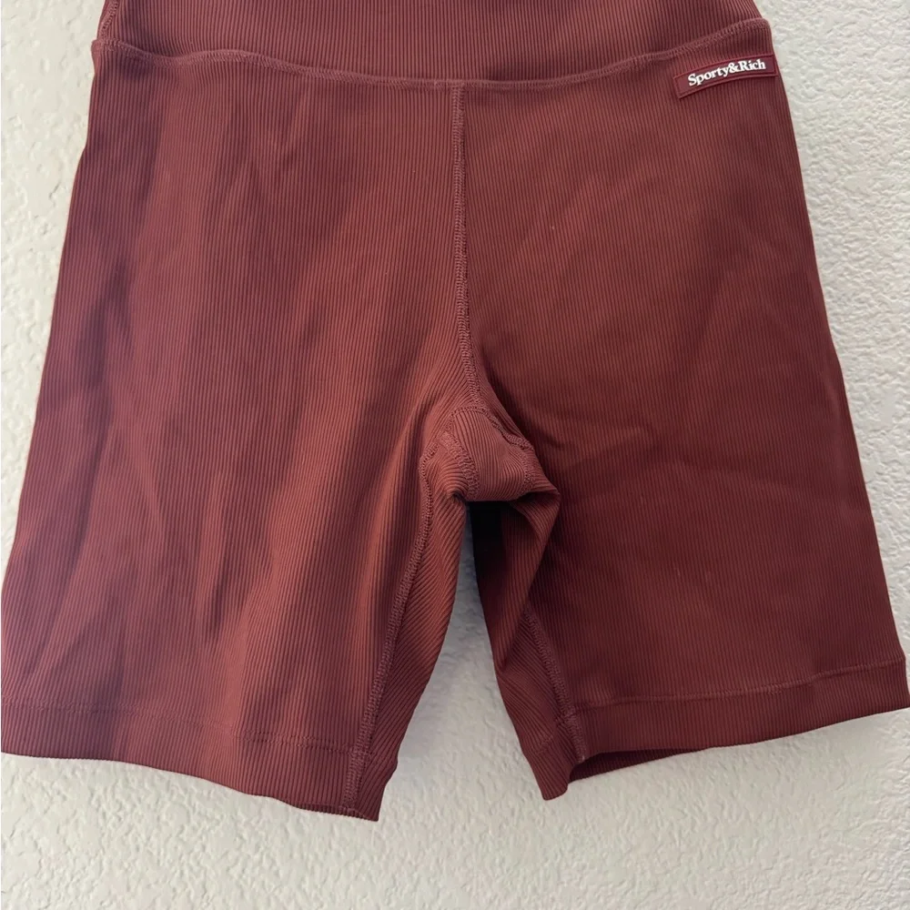 Sporty & Rich Women's Rust Bike Shorts - Picture 3 of 4